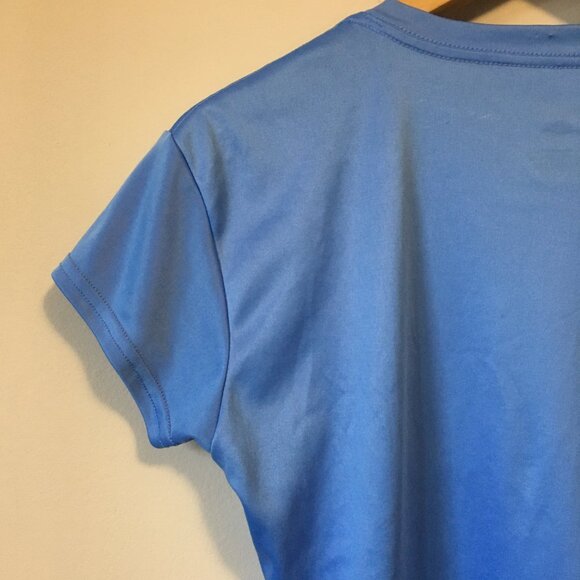 Retro Avia Slinky Sealish Sky Blue V-Neck Workout Tee - Picture 6 of 16
